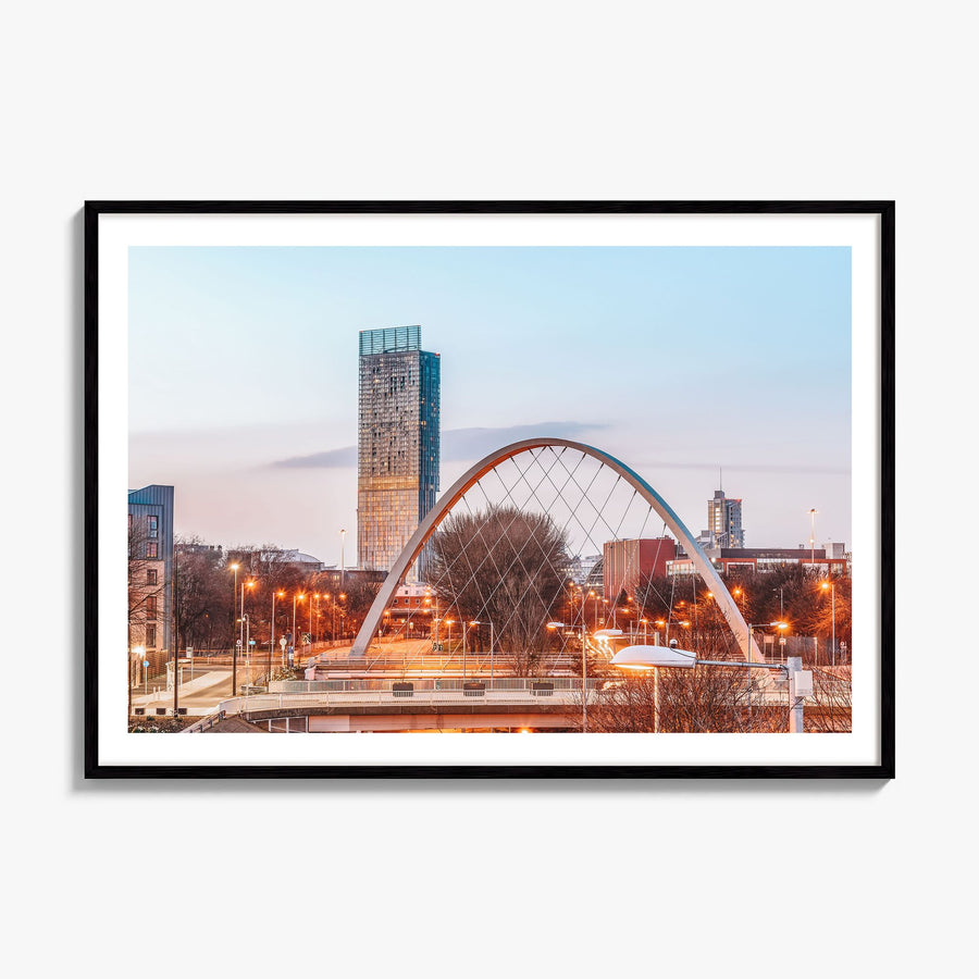 Manchester, England Photo Poster, framed poster mockup, white border