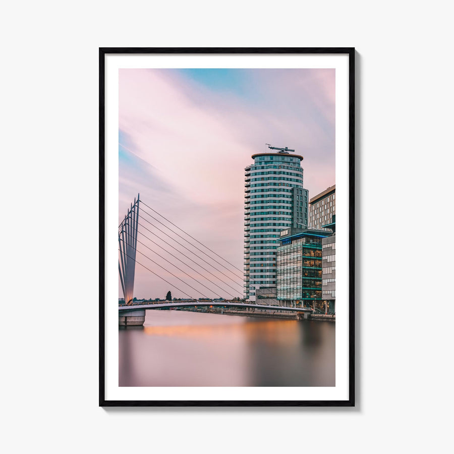 Manchester, England no. 3 colorful photo poster of United Kingdom – vertical wall art, unframed print shown in interior mocku