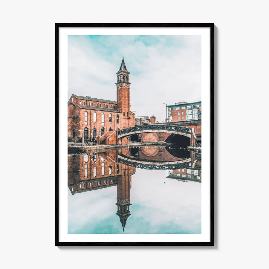 Manchester, England Photo No 2 Poster, framed poster mockup, white border
