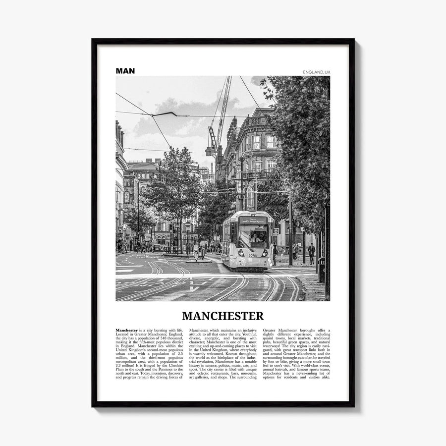 Manchester, England Newspaper No 1 Poster, framed poster mockup