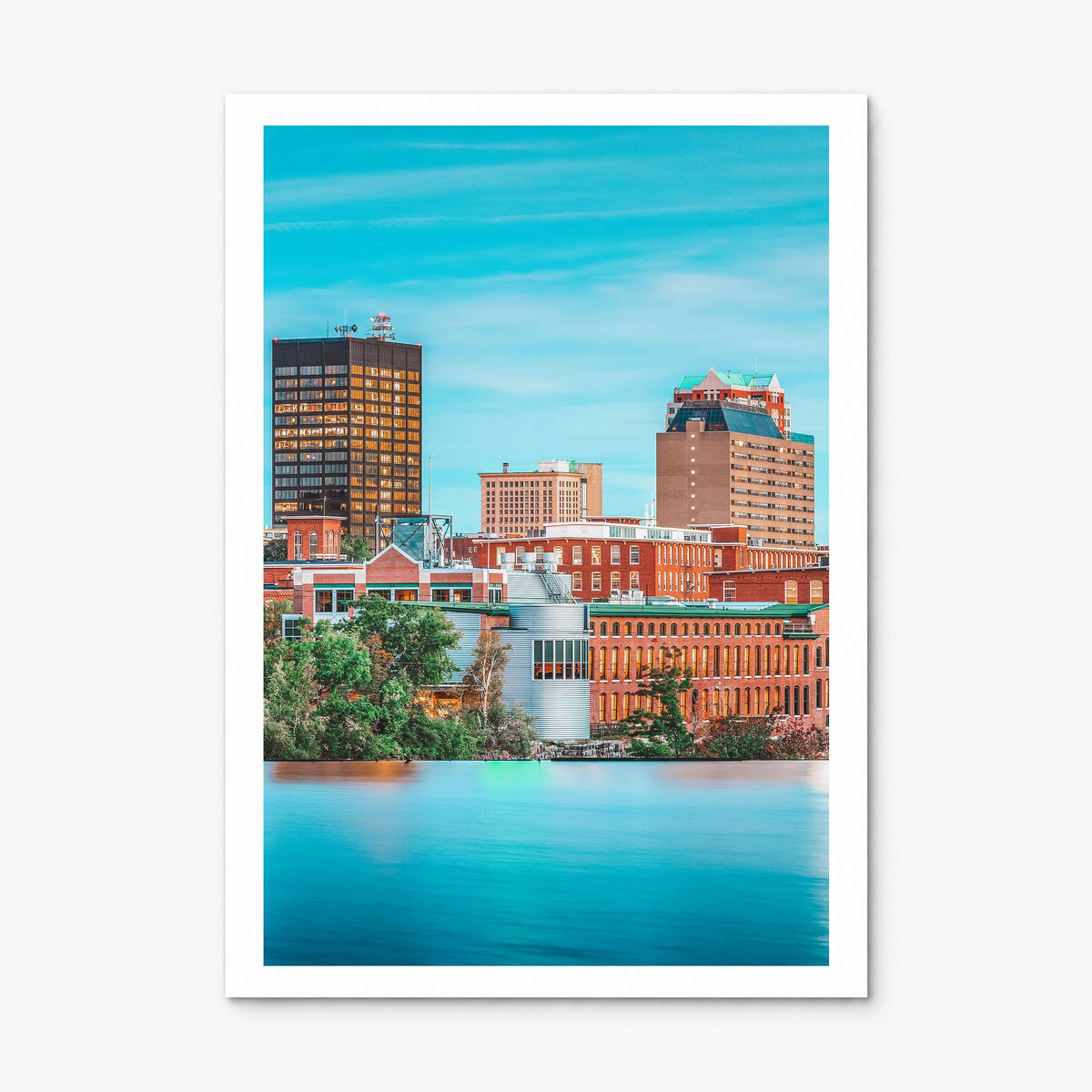 Manchester, New Hampshire Photo Poster, print only (unframed), white border