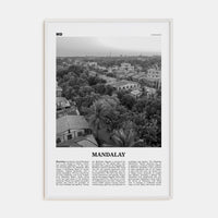 Mandalay Poster White Wood / 8x12 in Nbourhood Travel B&W Poster