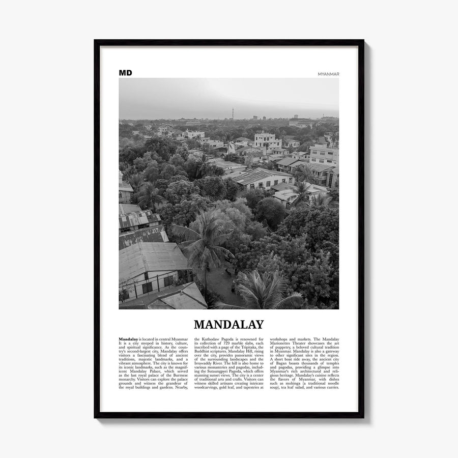 Mandalay Newspaper Poster, framed poster mockup