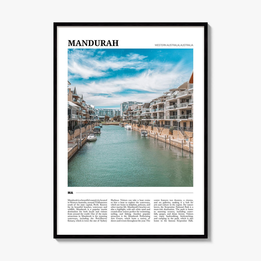 Mandurah Travel Poster, framed poster mockup