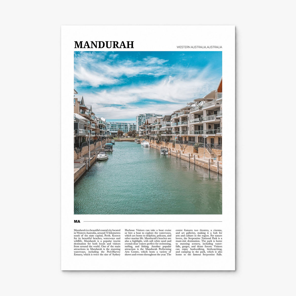 Mandurah Travel Poster, print only (unframed)