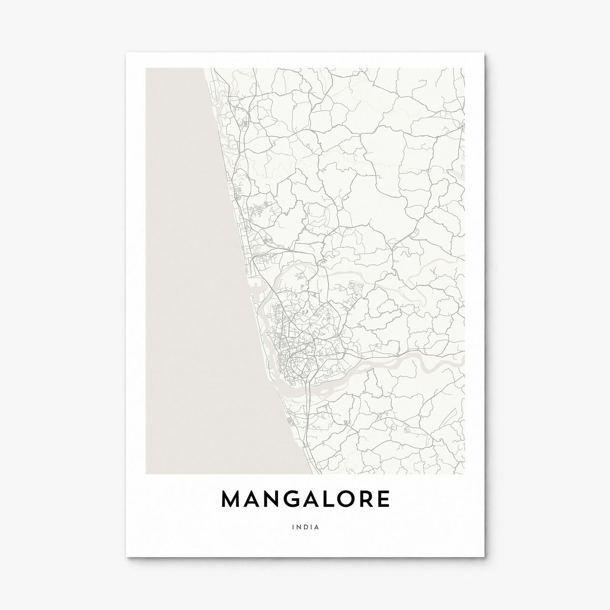 Mangalore Map Poster, print only (unframed)