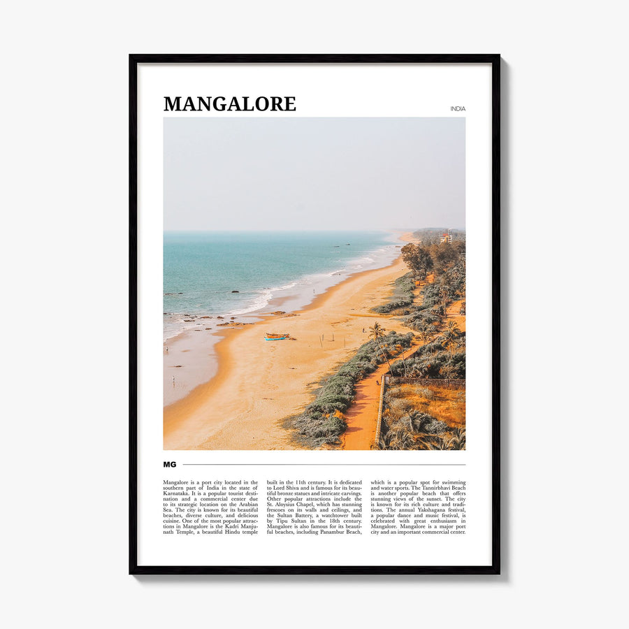 Mangalore Travel Poster, framed poster mockup