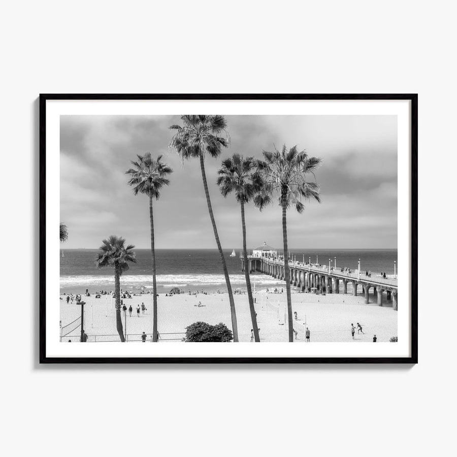 Manhattan Beach Photo Poster, framed poster mockup, white border
