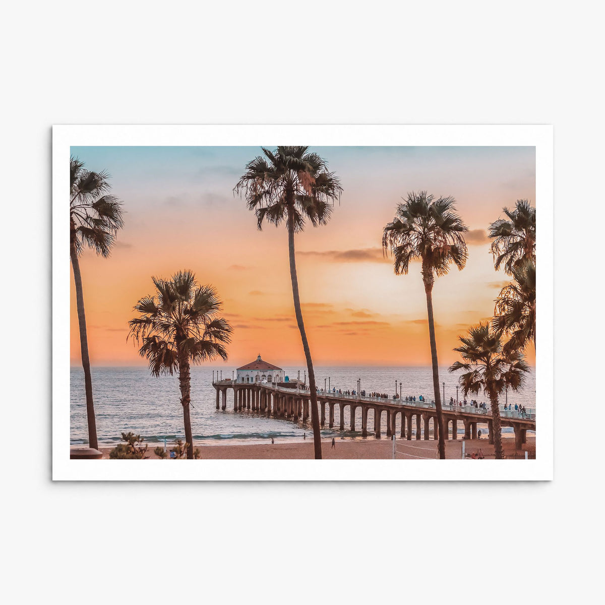 Manhattan Beach Photo Poster, print only (unframed), white border