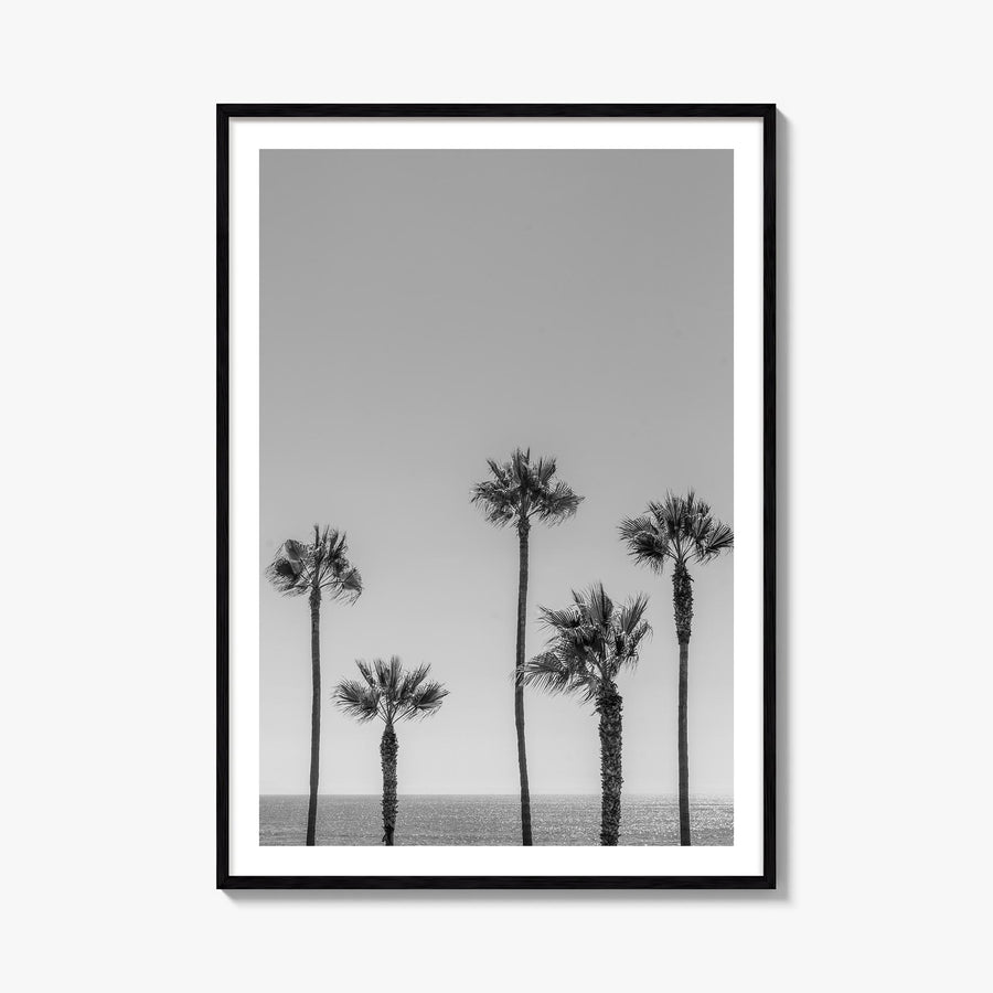 Manhattan Beach no. 2 black & white photo poster of California, USA – vertical wall art, unframed print shown in interior moc