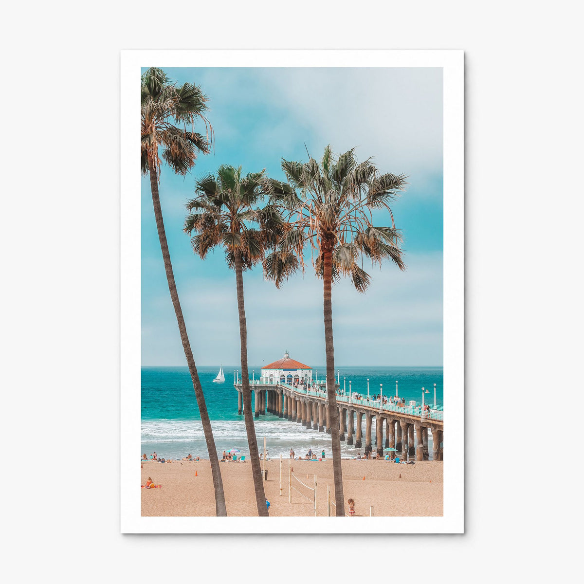 Manhattan Beach Photo No 1 Poster, print only (unframed), white border
