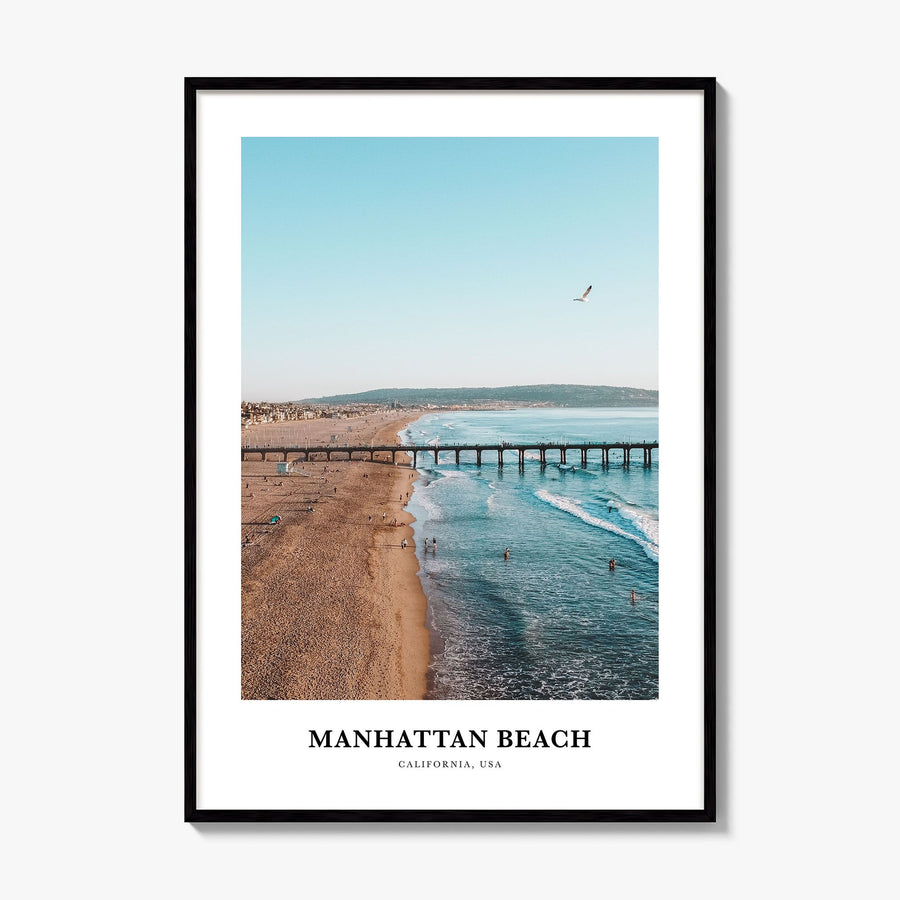 Manhattan Beach Classic Poster, framed poster mockup