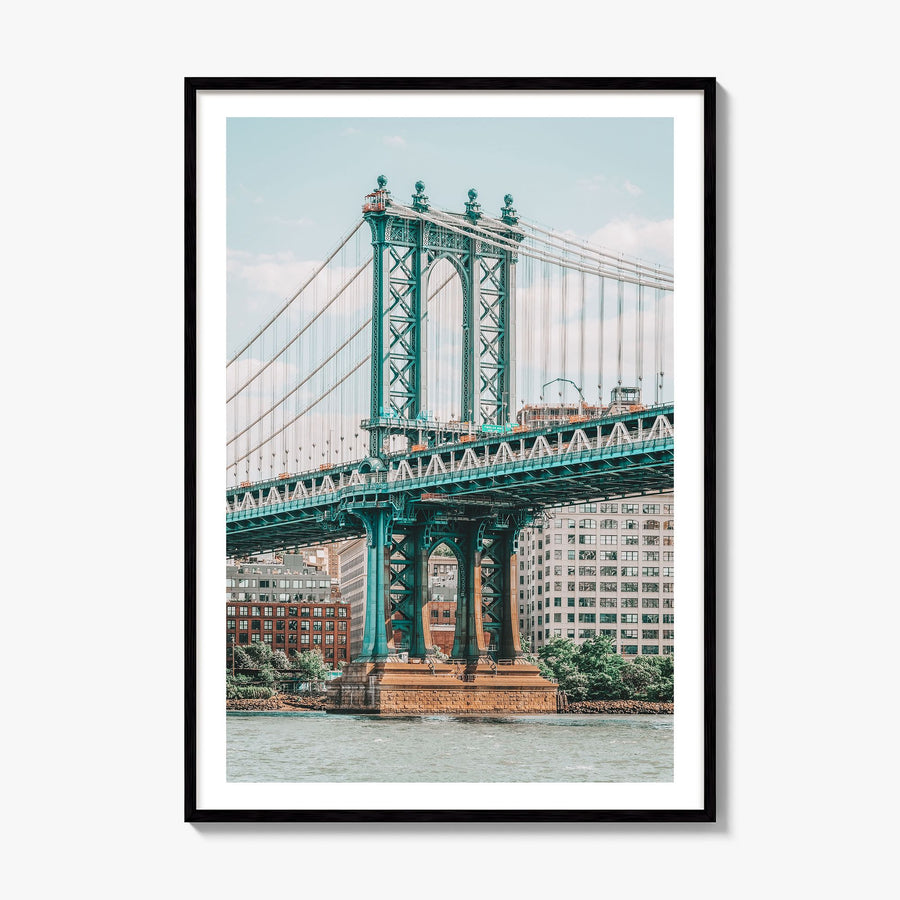 Manhattan Bridge Photo No 1 Poster, framed poster mockup, white border