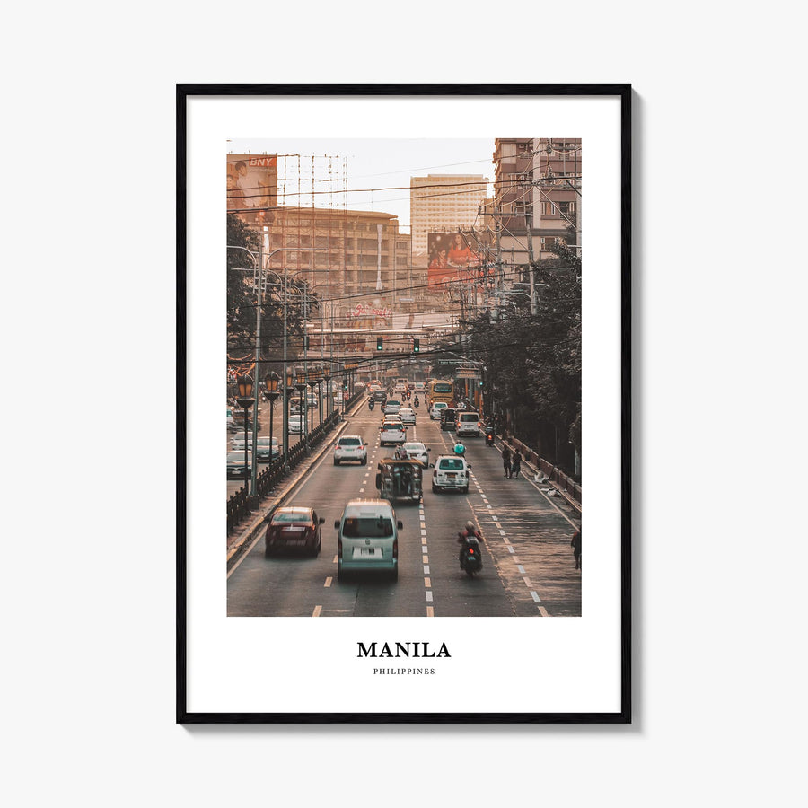 Manila colorful classic poster of Philippines – vertical wall art, unframed print shown in interior mockup