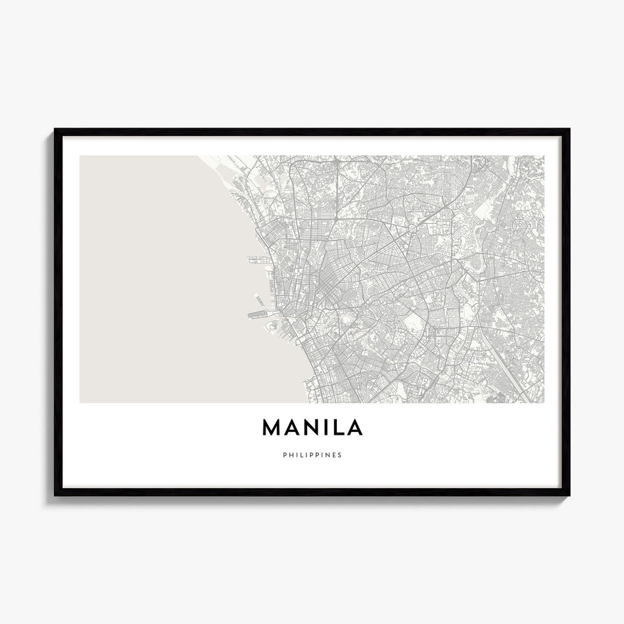 Manila Map Poster, framed poster mockup