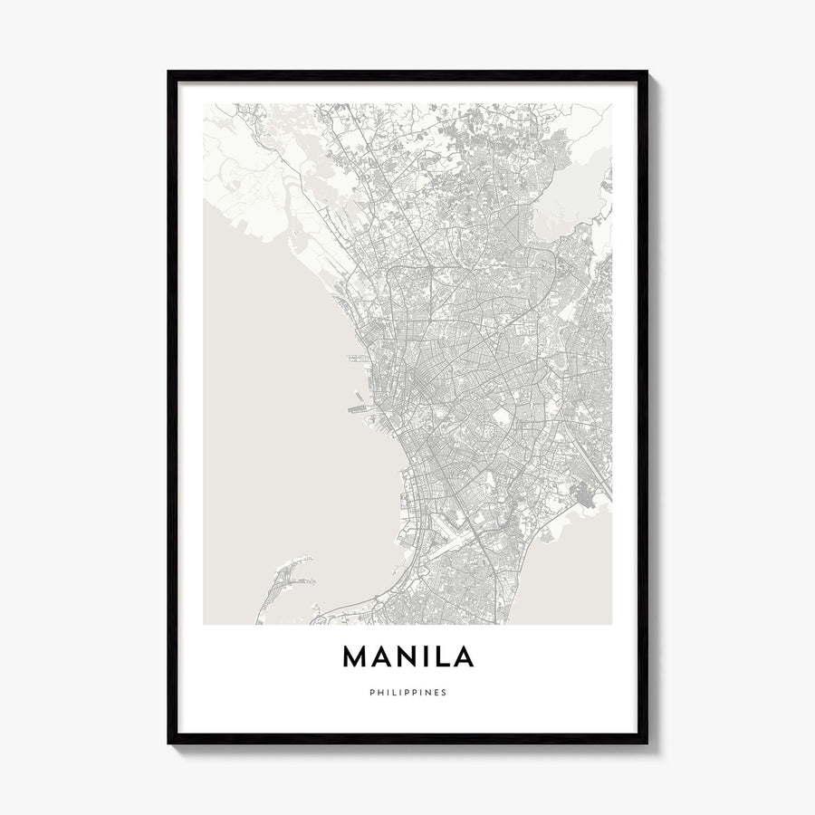 Manila Map Poster, framed poster mockup