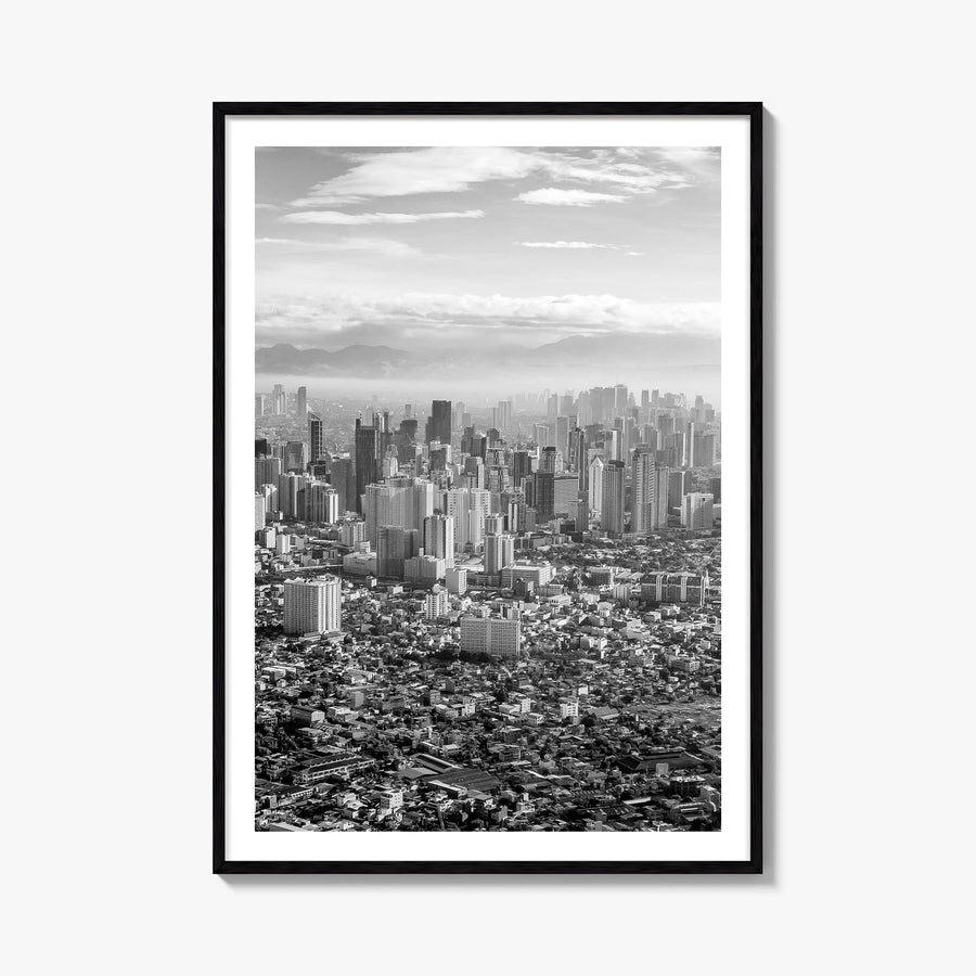 Manila no. 1 black & white photo poster of Philippines – vertical wall art, unframed print shown in interior mockup