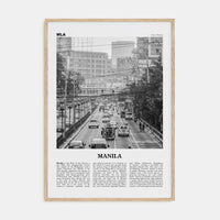 Manila No 1 Poster Natural Wood / 8x12 in Nbourhood Travel B&W Poster