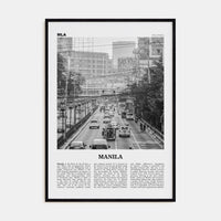 Manila No 1 Poster Black Wood / 8x12 in Nbourhood Travel B&W Poster