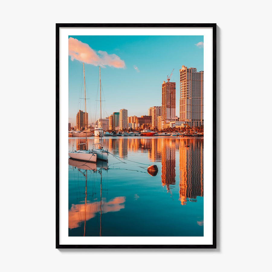 Manila Photo No 2 Poster, framed poster mockup, white border