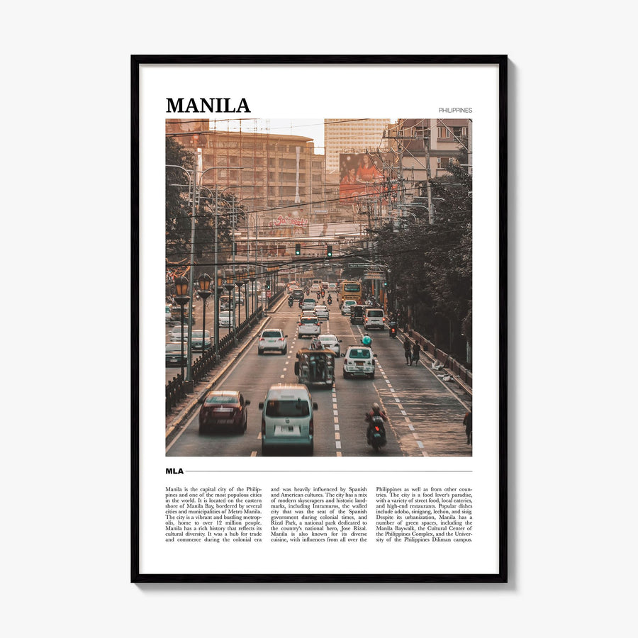 Manila Travel Poster, framed poster mockup