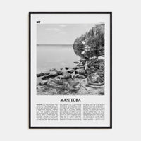 Manitoba Poster Black Wood / 8x12 in Nbourhood Travel B&W Poster