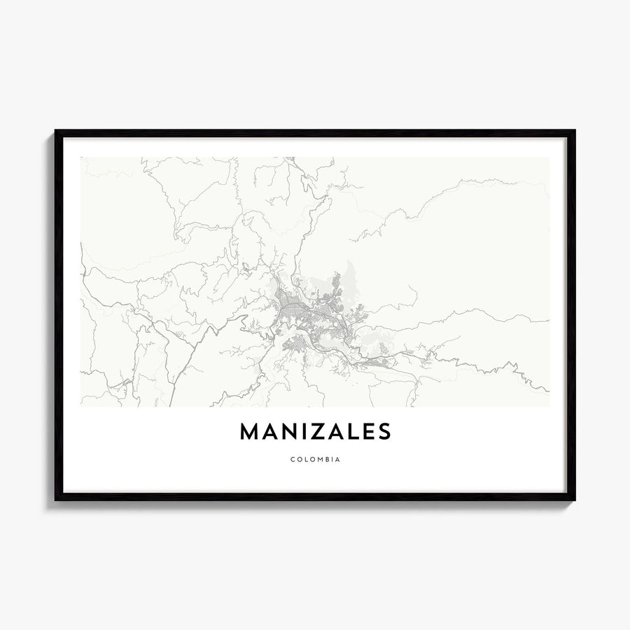 Manizales Map Poster, framed poster mockup