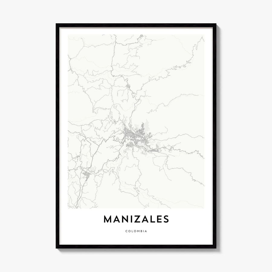 Manizales Map Poster, framed poster mockup