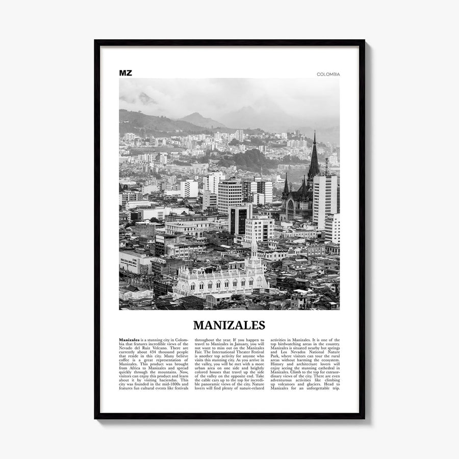 Manizales Newspaper Poster, framed poster mockup