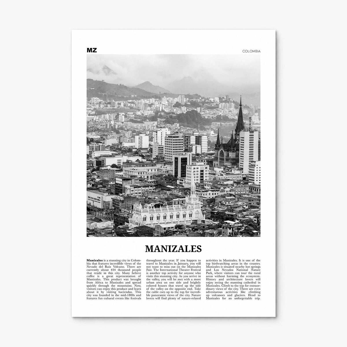 Manizales Newspaper Poster, print only (unframed)