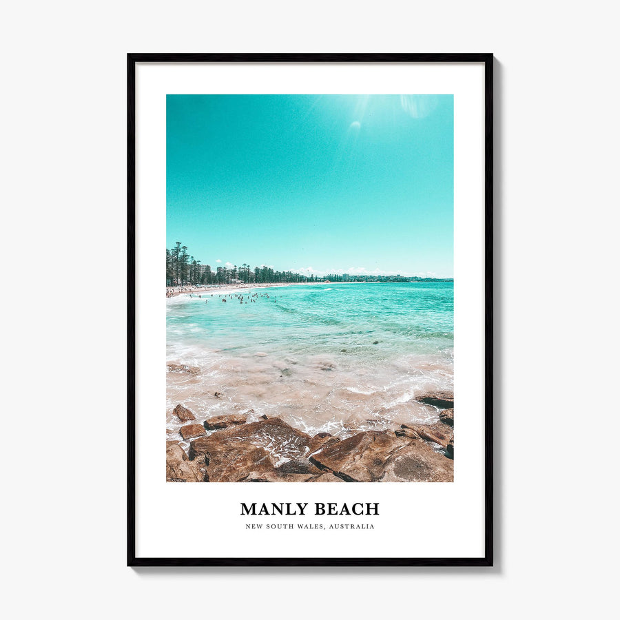 Manly Beach Classic Poster, framed poster mockup