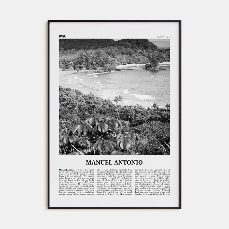 Manuel Antonio National Park Poster None / 8x12 in Nbourhood Travel B&W Poster