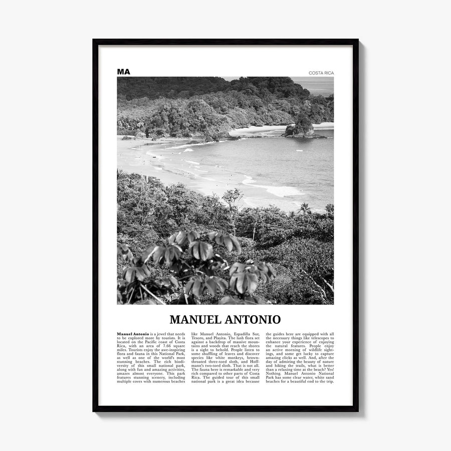 Manuel Antonio National Park Newspaper Poster, framed poster mockup