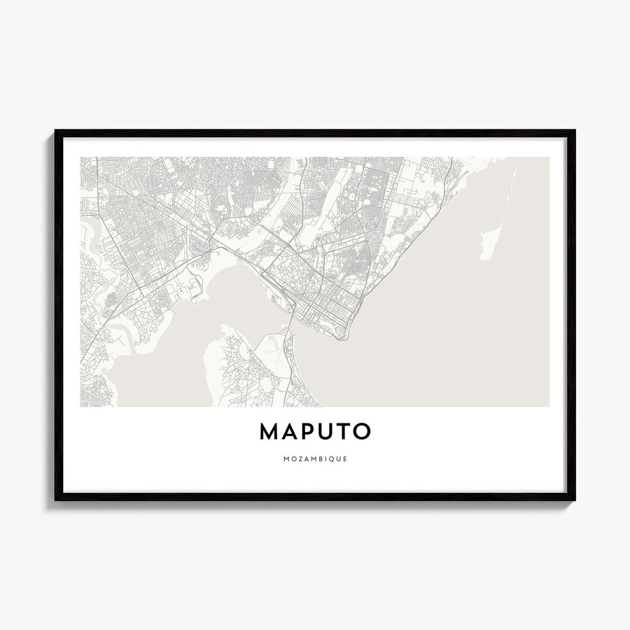 Maputo Map Poster, framed poster mockup
