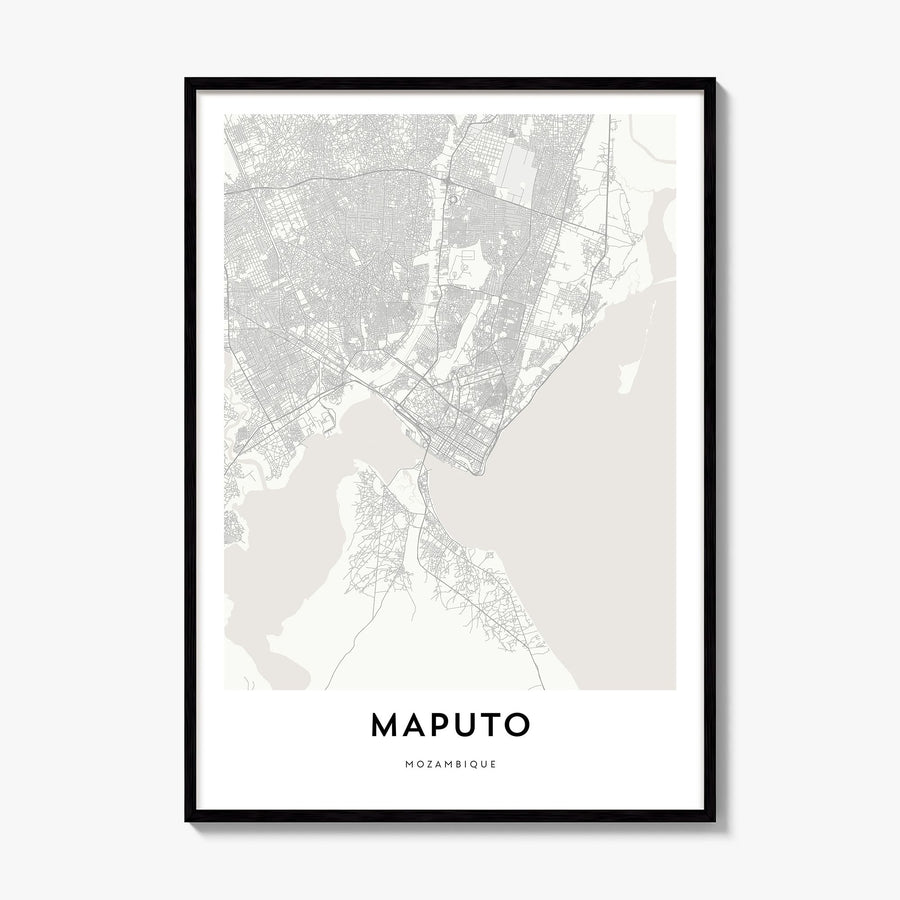 Maputo Map Poster, framed poster mockup