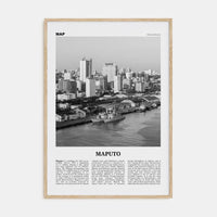 Maputo Poster Natural Wood / 8x12 in Nbourhood Travel B&W Poster