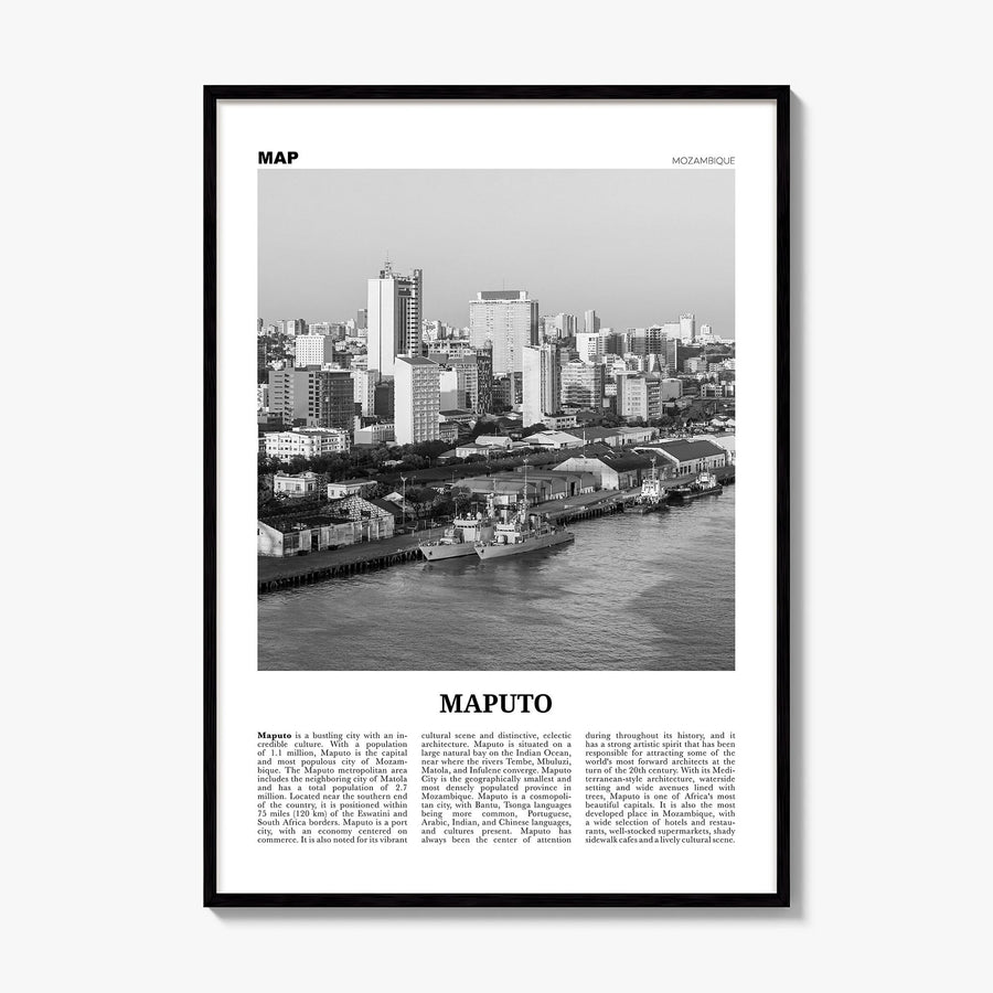 Maputo Newspaper Poster, framed poster mockup