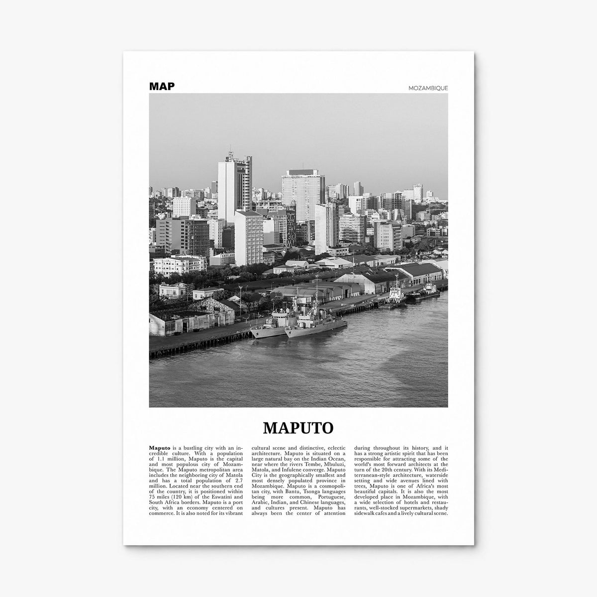Maputo Newspaper Poster, print only (unframed)