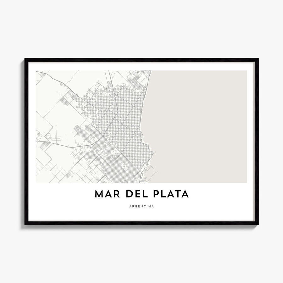 Mar del Plata Map Poster, framed poster mockup