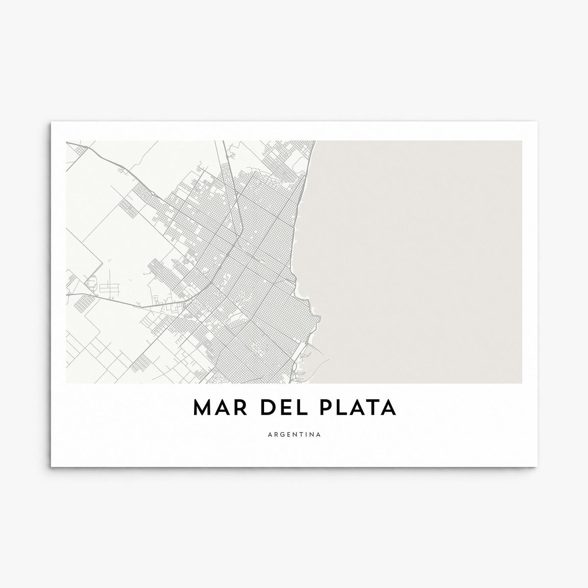 Mar del Plata Map Poster, print only (unframed)