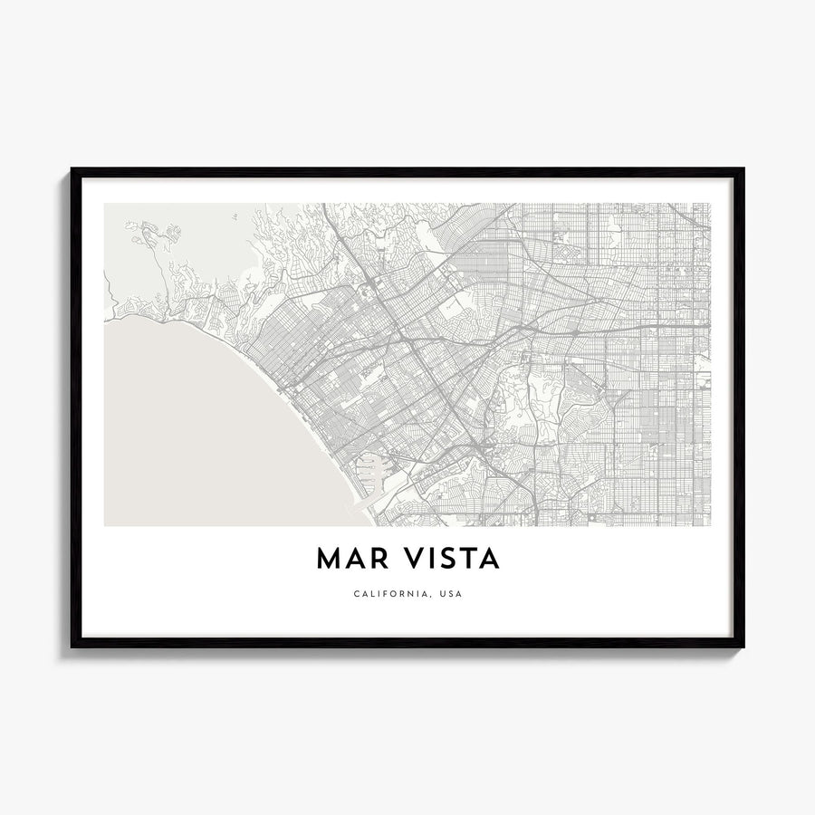 Mar Vista Map Poster, framed poster mockup