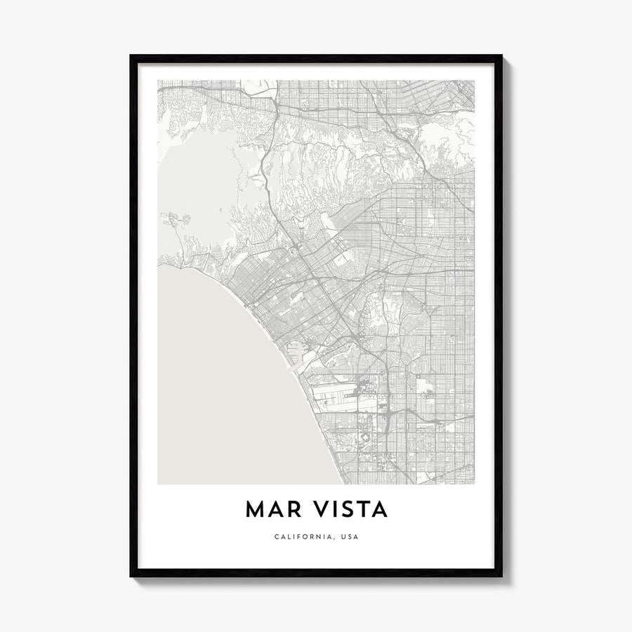 Mar Vista Map Poster, framed poster mockup