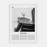 Mar Vista Poster White Wood / 8x12 in Nbourhood Travel B&W Poster