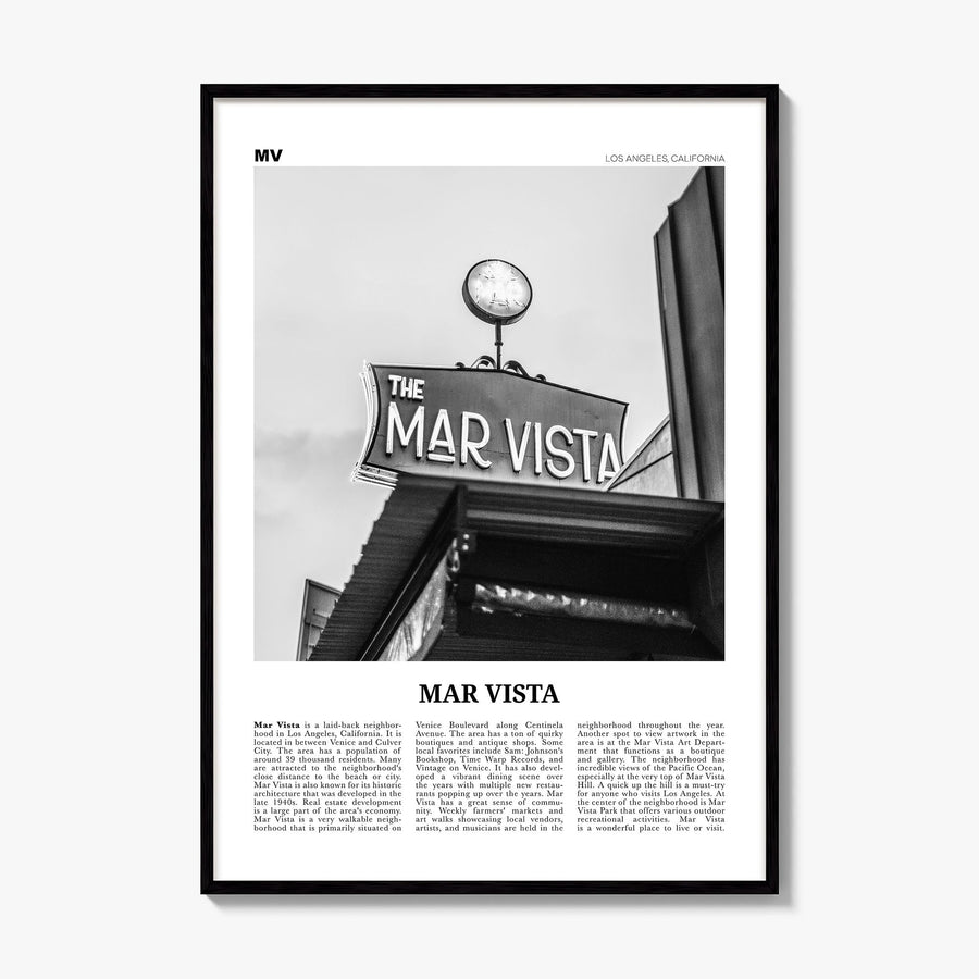 Mar Vista Newspaper Poster, framed poster mockup