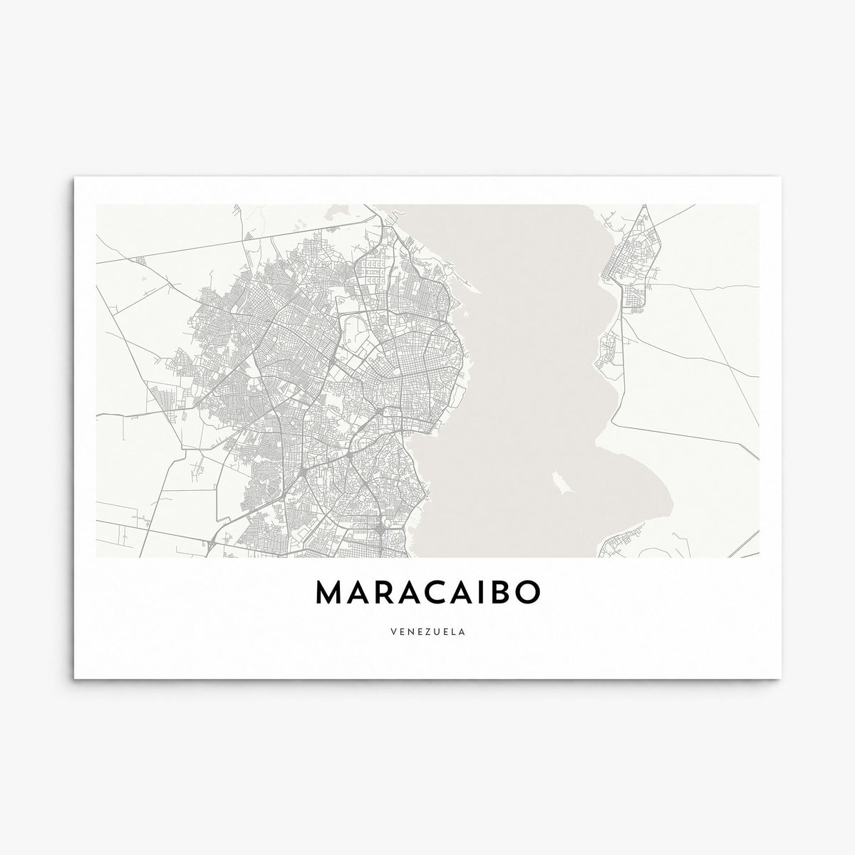 Maracaibo Map Poster, print only (unframed)