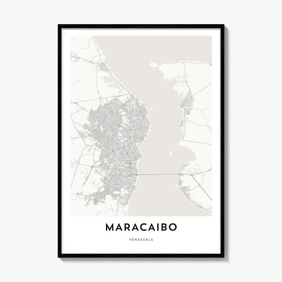 Maracaibo Map Poster, framed poster mockup
