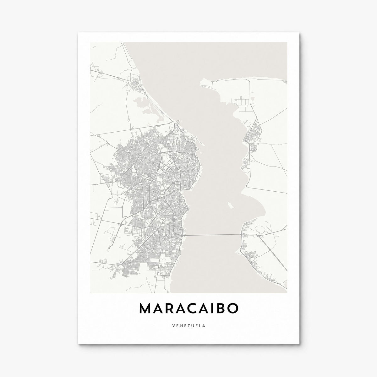Maracaibo Map Poster, print only (unframed)