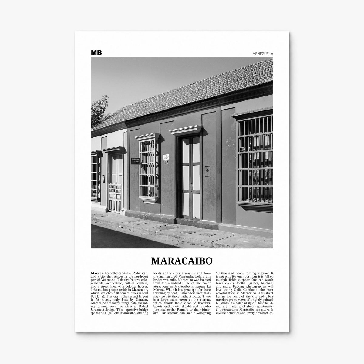 Maracaibo Newspaper Poster, print only (unframed)