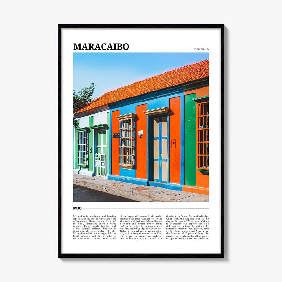 Maracaibo Travel Poster, framed poster mockup