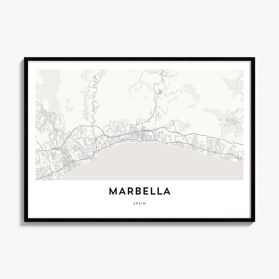 Marbella Map Poster, framed poster mockup